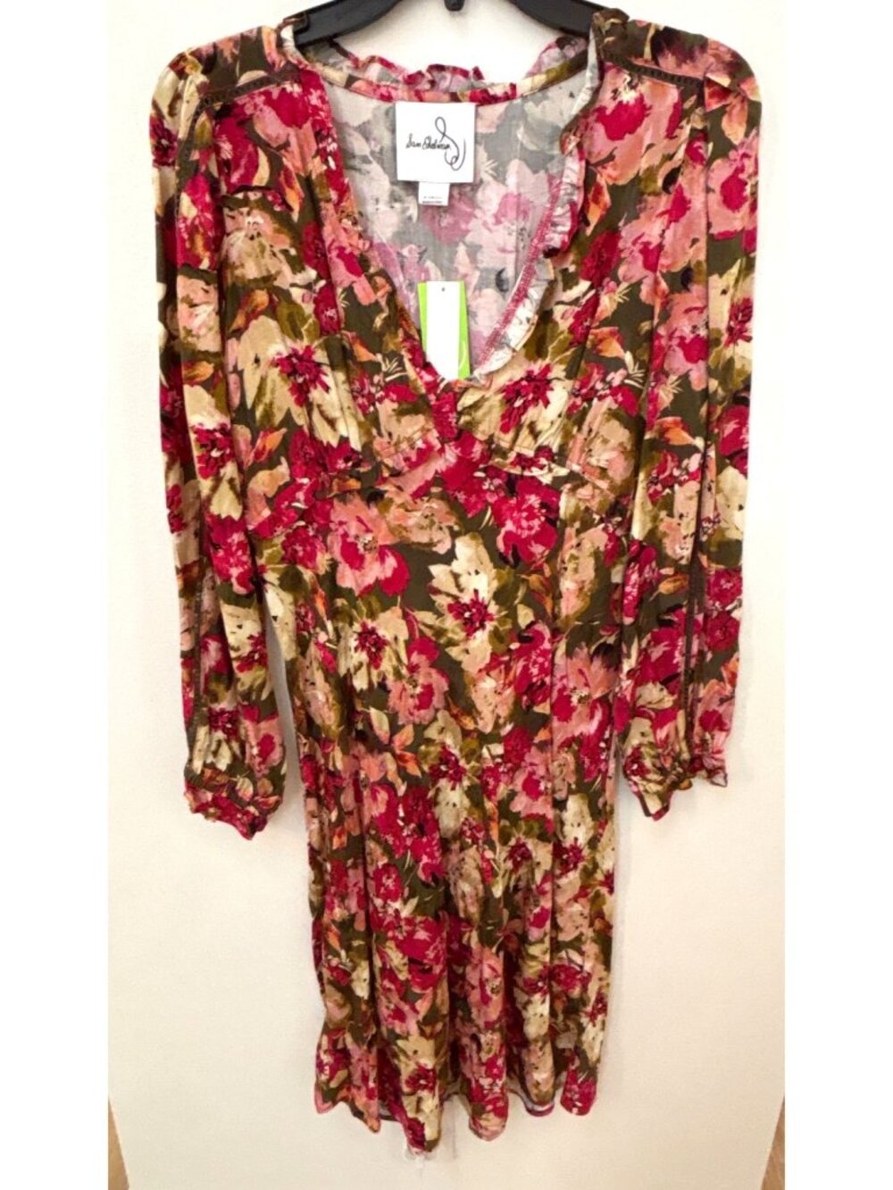 Sam Edelman NWT Illora Floral Print Midi Dress Cypress Winter Wonderbloom XS Wom